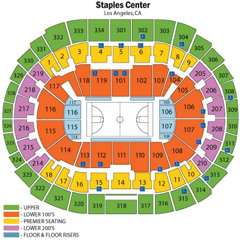 staples center seat map lakers